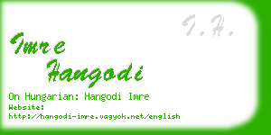 imre hangodi business card